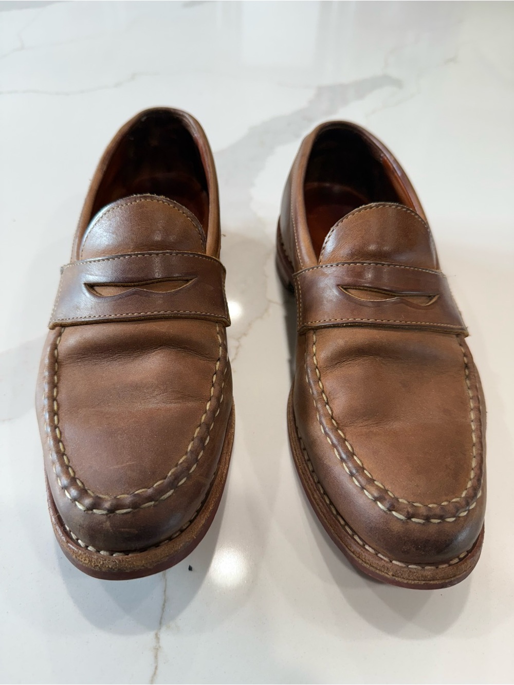 Allen Edmonds Men’s Addison Penny Loafers. Brown. Dainite Soles. 8.5D